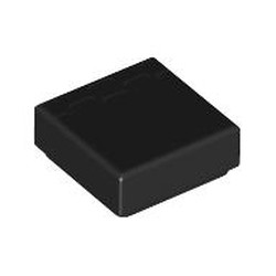 LEGO part 3070bpr9887 Tile 1 x 1 with Grill on Edge print in Black