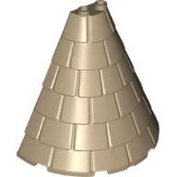 LEGO part 1746 Tower Roof 4 x 8 x 6 Half Cone Shaped with Roof Tiles in Sand Yellow/ Dark Tan