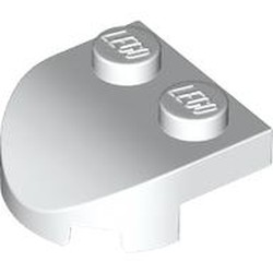 LEGO part 7037 Brick Curved 2 x 2 with Curved Front, 2 Studs in White