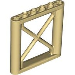 LEGO part 64448 Support 1 x 6 x 5 Girder Rectangular in Brick Yellow/ Tan