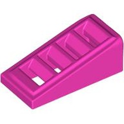 LEGO part 61409 Slope 18° 2 x 1 x 2/3 with 4 Slots / Grate in Bright Purple/ Dark Pink