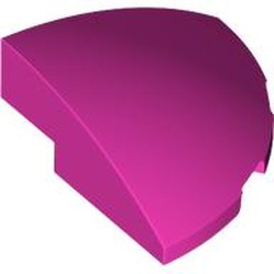 LEGO part 76797 Brick Round Corner, Curved 3 x 3 x 1 Quarter Circle in Bright Purple/ Dark Pink