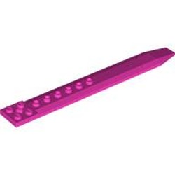 LEGO part 62743 Plate Special 2 x 16 with Angled Side Extensions and Hole (Rotor Blade) in Bright Purple/ Dark Pink
