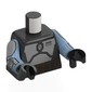 Torso, Silver Mandalorian Armor, Reddish Brown Belt print, Sand Blue Arms, Black Hands