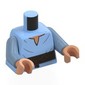 Torso, Shirt, Wrinkles, Dark Brown Belt, Rope print, Sand Blue Arms, Nougat Hands
