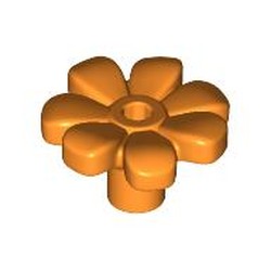 LEGO part 4367 Plant, Flower, Minifig Accessory with 7 Thick Petals and Pin, Center Ring in Bright Orange/ Orange