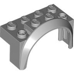 LEGO part 3387 Wheel Arch, Mudguard 4 x 2 x 2 in Medium Stone Grey/ Light Bluish Gray