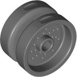 LEGO part 66727 Wheel 18 x 12 with Pin Hole and Stud in Dark Stone Grey / Dark Bluish Gray
