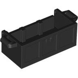 LEGO part 4738c Treasure Chest Bottom with Rear Slots, No Groove in Black