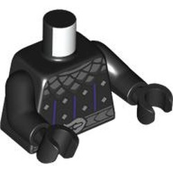 LEGO part 973c03h03pr0104 Torso, Black Arms and Hands with print in Black
