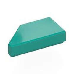 LEGO part 5092 Tile 1 x 2 with Stud Notch Right in Bright Bluish Green/ Dark Turquoise
