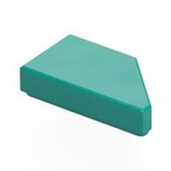 LEGO part 5091 Tile 1 x 2 with Stud Notch Left in Bright Bluish Green/ Dark Turquoise