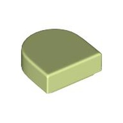 LEGO part 24246 Tile Round 1 x 1 Half Circle in Spring Yellowish Green/ Yellowish Green