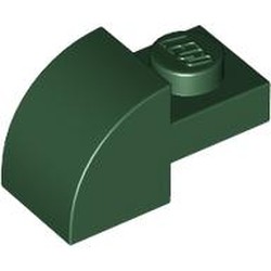 LEGO part 5841 Brick Curved 1 x 2 x 1 with Curved Top in Earth Green/ Dark Green