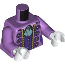 LEGO part 973c33h27pr0002 Torso, Medium Lavender Arms, White Hands with print in Medium Lavender