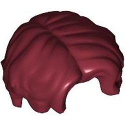 LEGO part 3277 Hair Mid Length, Parted in Dark Red