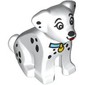 Animal, Dog Sitting with Black Spots, Medium Azure Collar, Yellow Pendant (Dalmatian) print