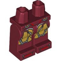 LEGO part 970c10pr0010 Hips and Dark Red Legs with print in Dark Red