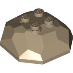 LEGO part 30293 Rock Boulder, Top in Sand Yellow/ Dark Tan