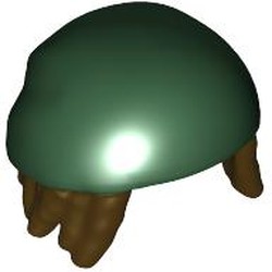 LEGO part 112428pat0001 Bandana with Dark Brown Dreadlocks Pattern in Earth Green/ Dark Green