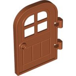 LEGO part 5257 Door Right 4 x 6 with Curved Top, Bars in Dark Orange