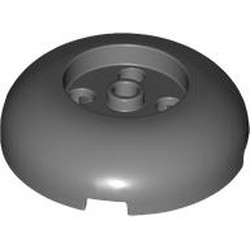 LEGO part 79850 Brick Round 4 x 4 Dome Top with Round 2 x 2 Recessed, 4 Studs in Dark Stone Grey / Dark Bluish Gray