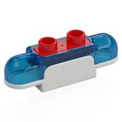 Duplo Siren with Light & Sound, 1 x 2 White Base with Red Button