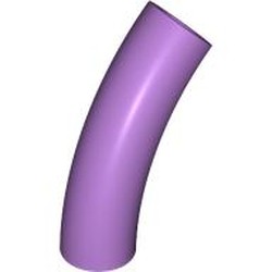 LEGO part 7324 Brick Round 1 x 1 D. Tube with 45° Elbow and Axle Holes (Crossholes) at Each End in Medium Lavender