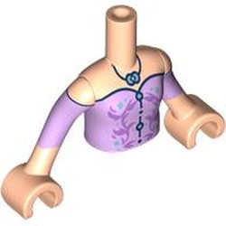 LEGO part 92456c01pr0130 Minidoll Torso Girl with Light Nougat Arms and Hands with print in Light Nougat