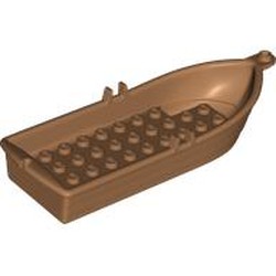 LEGO part 21301 Boat / Rowing Boat 14 x 5 x 2 with Oarlocks [No Hollow Inside Studs] in Medium Nougat