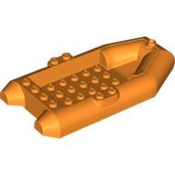LEGO part 78611 Boat / Rubber Raft / Dinghy 6 x 12 in Bright Orange/ Orange