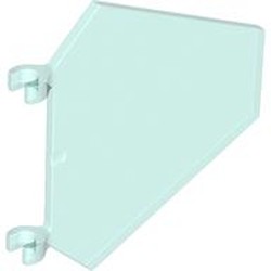 LEGO part 17979 Flag 5 x 6 Hexagonal with U Clips in Transparent Light Blue/ Trans-Light Blue