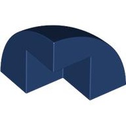 LEGO part 5906 Brick Round Corner, Curved 2 x 2 x 1 2/3 Quarter Dome with 1 Cutout in Earth Blue/ Dark Blue