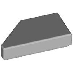 LEGO part 5092 Tile 1 x 2 with Stud Notch Right in Medium Stone Grey/ Light Bluish Gray