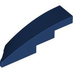 LEGO part 5414 Slope Curved 1 x 4 with Stud Notch Right in Earth Blue/ Dark Blue