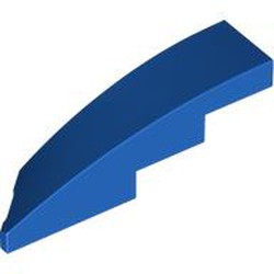 LEGO part 5414 Slope Curved 1 x 4 with Stud Notch Right in Bright Blue/ Blue