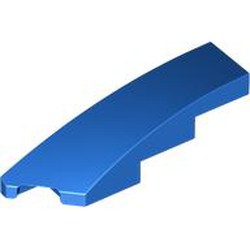 LEGO part 5415 Slope Curved 1 x 4 with Stud Notch Left in Bright Blue/ Blue