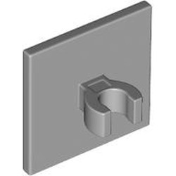 LEGO part 15210 Road Sign Clip-on 2 x 2 Square [Thick Open O Clip] in Medium Stone Grey/ Light Bluish Gray