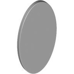 LEGO part 92747 Shield Ovoid with Grip [Plain] in Medium Stone Grey/ Light Bluish Gray