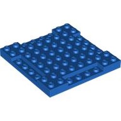 LEGO part 2628 Plate Special 8 x 8 x 2/3 with Four 1 x 4 Recessed Edges in Bright Blue/ Blue