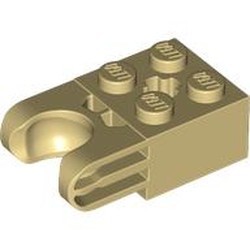 LEGO part 92013 Technic Brick Special 2 x 2 with Ball Socket Wide and Axle Hole in Brick Yellow/ Tan