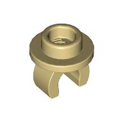 LEGO part 5264 Plate Round 1 x 1 with Hollow Stud and Underside Clip in Brick Yellow/ Tan