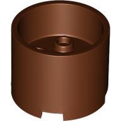 LEGO part 73111 Brick Round 3 x 3 x 2 Recessed Center with 2 x 2 Studs and Axle Hole in Reddish Brown
