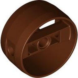 LEGO part 41531 Technic Cylinder 4 x 4 with Pin Holes and Centre Bar, Closed Sides on Bar in Reddish Brown