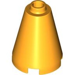 LEGO part 3942c Cone 2 x 2 x 2, Open Stud in Flame Yellowish Orange/ Bright Light Orange