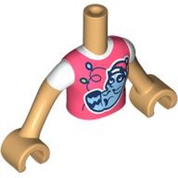 LEGO part 92456c06pr0020 Minidoll Torso Girl with Warm Tan Arms and Hands with print in Warm Tan