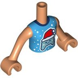 LEGO part 92456c03pr0016 Minidoll Torso Girl with Nougat Arms and Hands with print in Nougat