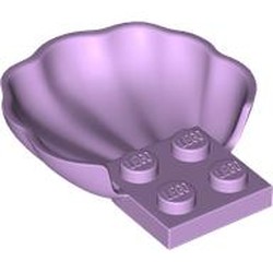LEGO part 18970 Animal Body Part, Clam / Scallop Half Shell with 4 Studs in Lavender