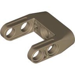 LEGO part 87408 Technic Pin Connector Toggle Joint Smooth Double with Axle and Pin Holes in Sand Yellow/ Dark Tan