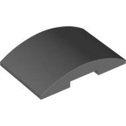 LEGO part 78522 Brick Curved 4 x 6 Double, 2 x 4 Cutout in Dark Stone Grey / Dark Bluish Gray